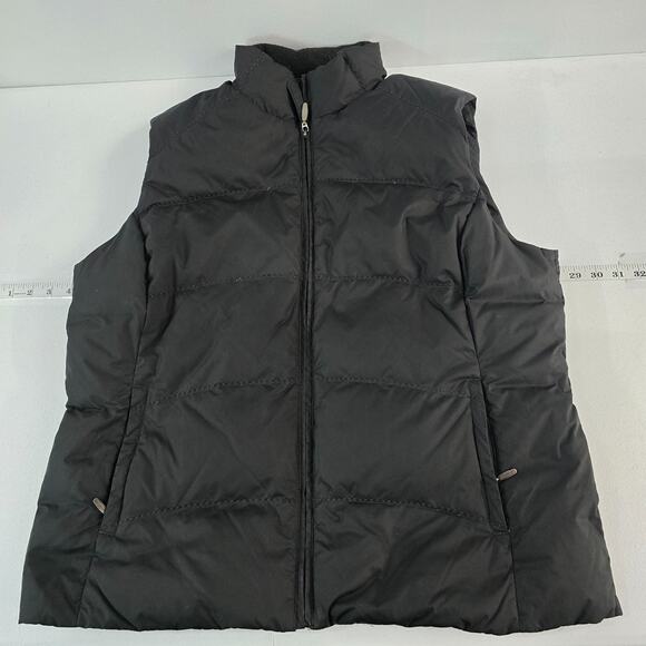 Eddie Bauer Women's Quilted Goose Down Puffer Vest Black XL Polyester 5984 - Picture 1 of 10